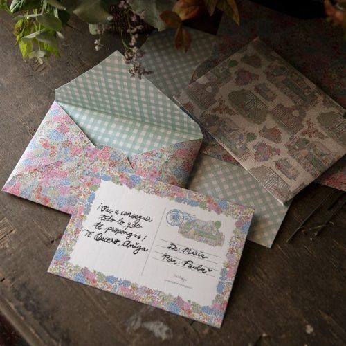 Sobres con postal hortensias cottage bonitos (personalizables)