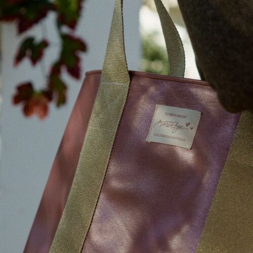 Bolso para todo rosa metalizado asas lurex