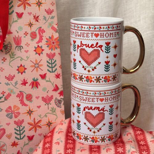 Taza Abuela - Mamá cerámica con asa dorada nonni