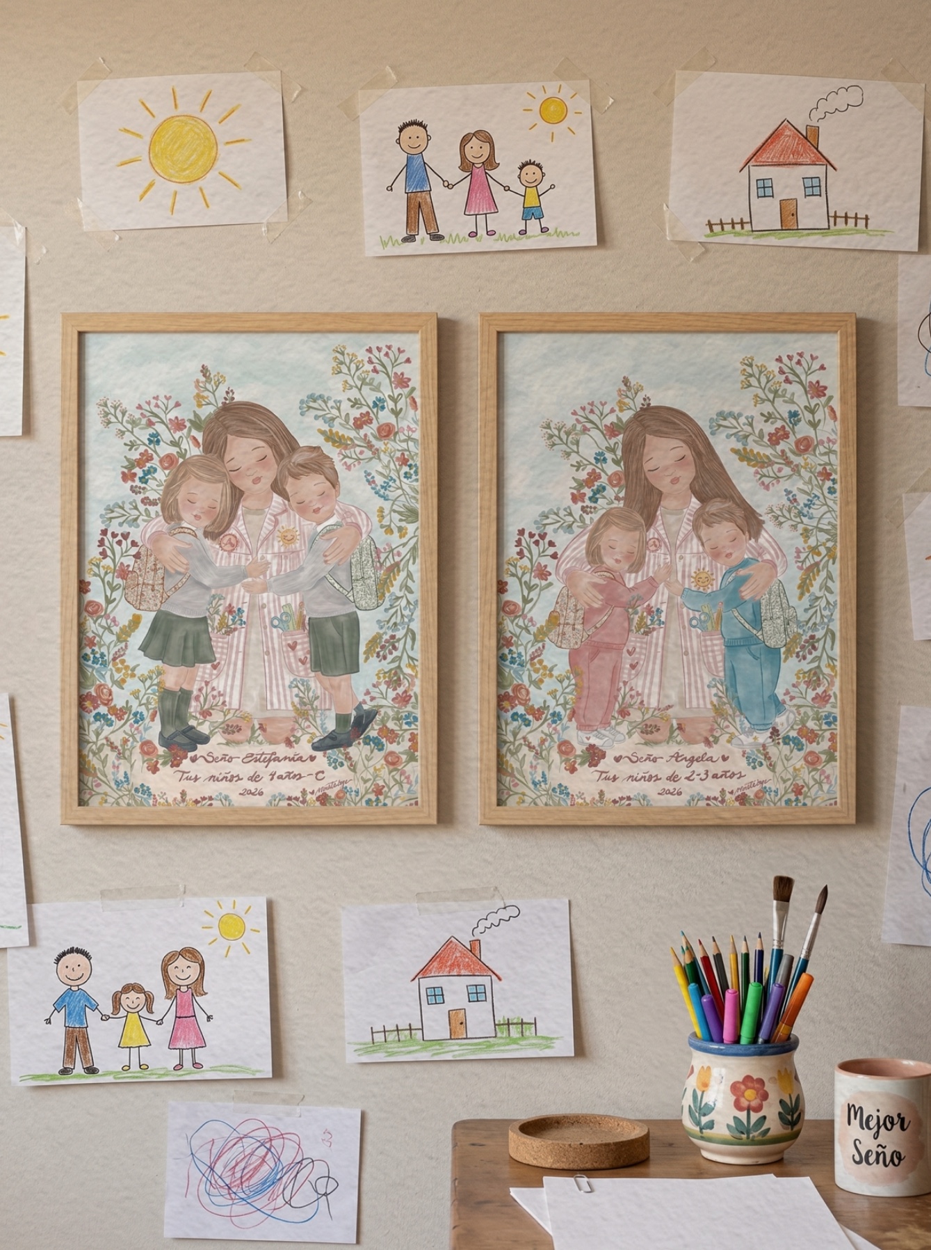 regalo-personalizado-dibujo-seño-niños regalo-personalizado-dibujo-seño-niños